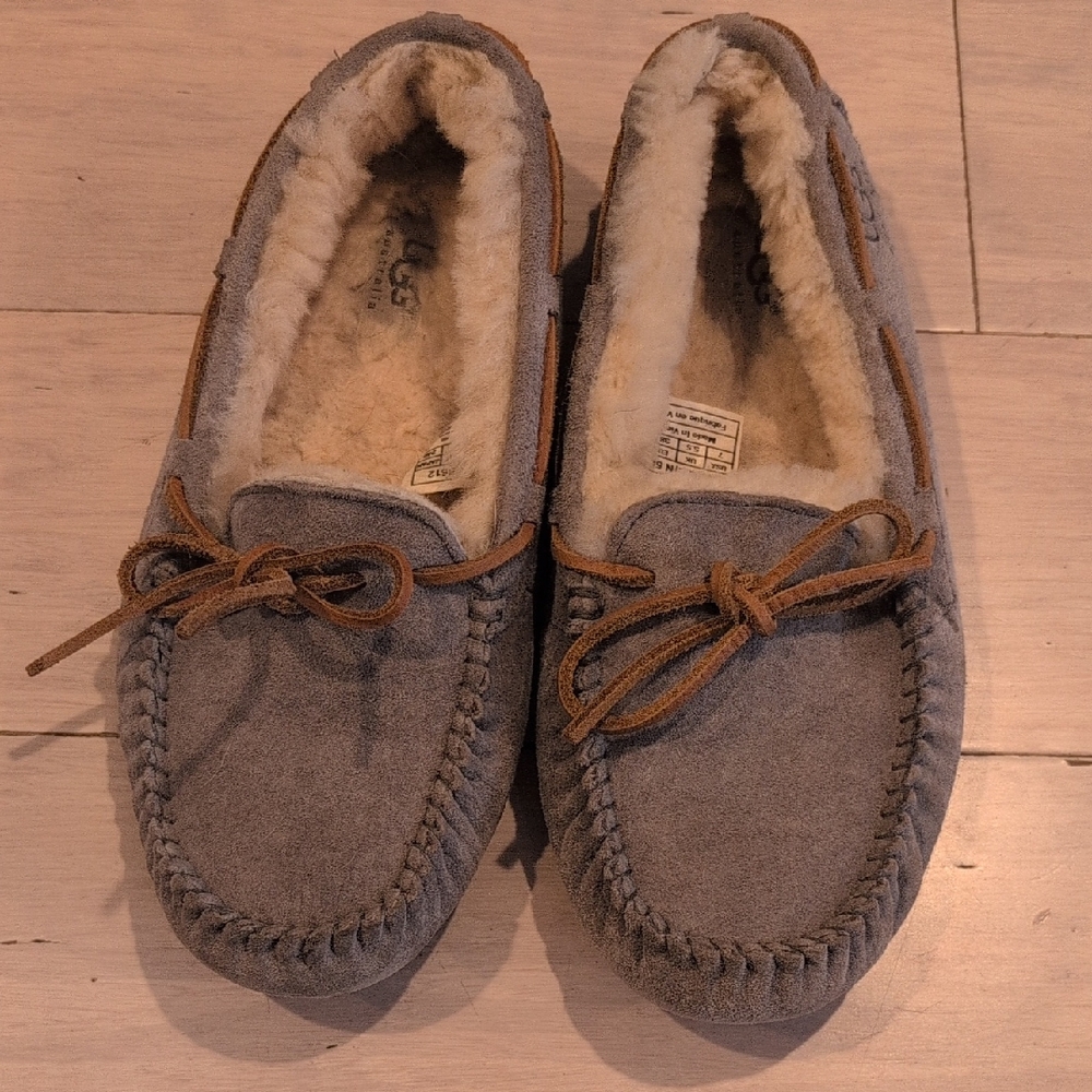 UGG Women's Gray Moccasin Slippers
